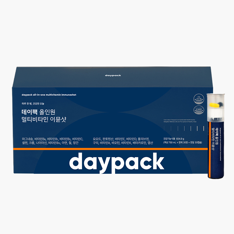 <b>데이</b>팩 올인원 멀티<b>비타민</b> 이뮨샷 (액상 25ml + 정제 750mg + 연질 500mg) x 30개입, 1개