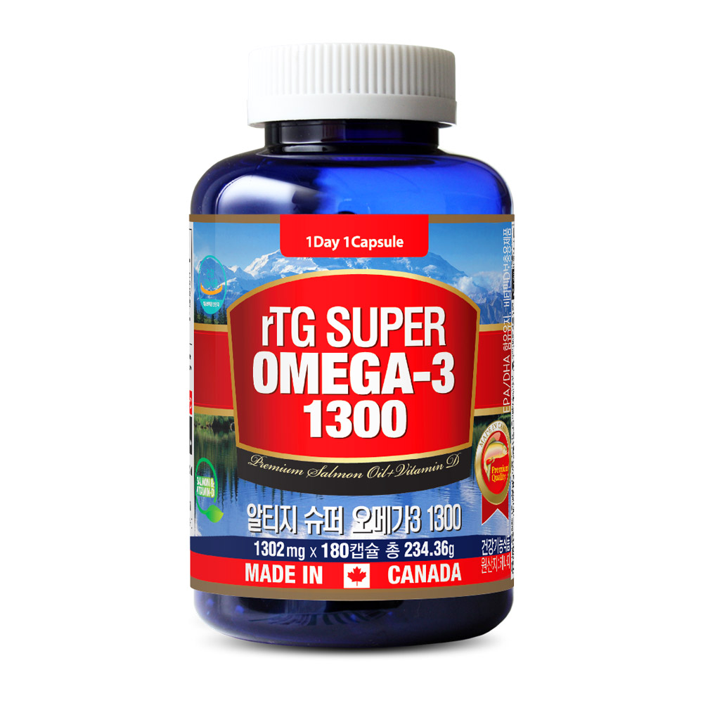 통라이프 알티지 <b>슈퍼 오메가</b>3 1300 1302mg x 180캡슐, 1개