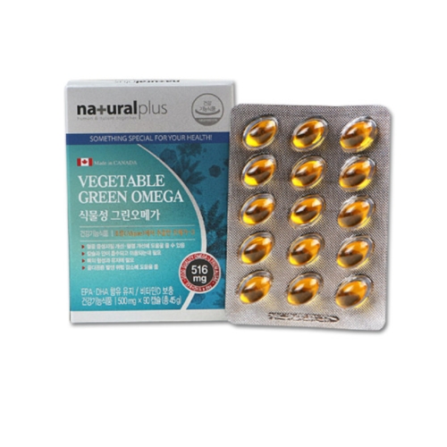 내츄럴플러스 식물성 <b>그린 오메가3</b> 500mg x 90캡슐, 1개