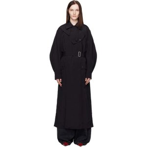 겐조 파리 기모노 슬리브 롱 트렌치 코트 FF52MA2249OK BLACK 251387F067000