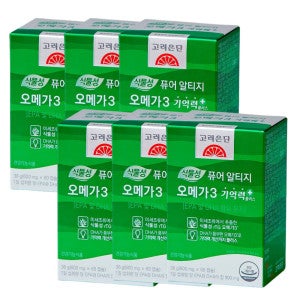 고려은단 고려은단 식물성 퓨어 알티지 오메가3 기억력플러스 601mg 60캡슐 x 6박스