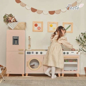 피에스타 [피에스타] 우드 주방놀이 우든쉐프 베이지핑크