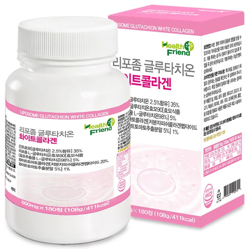 헬스프랜드 리포좀 글루타치온 화이트 콜라겐 6개월분 600mg x 180정 1개