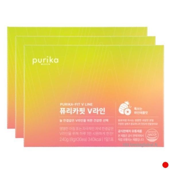 [하프클럽/기타]퓨리카핏 V라인 뮤신 브로멜라인 파인애플맛 30포 X3