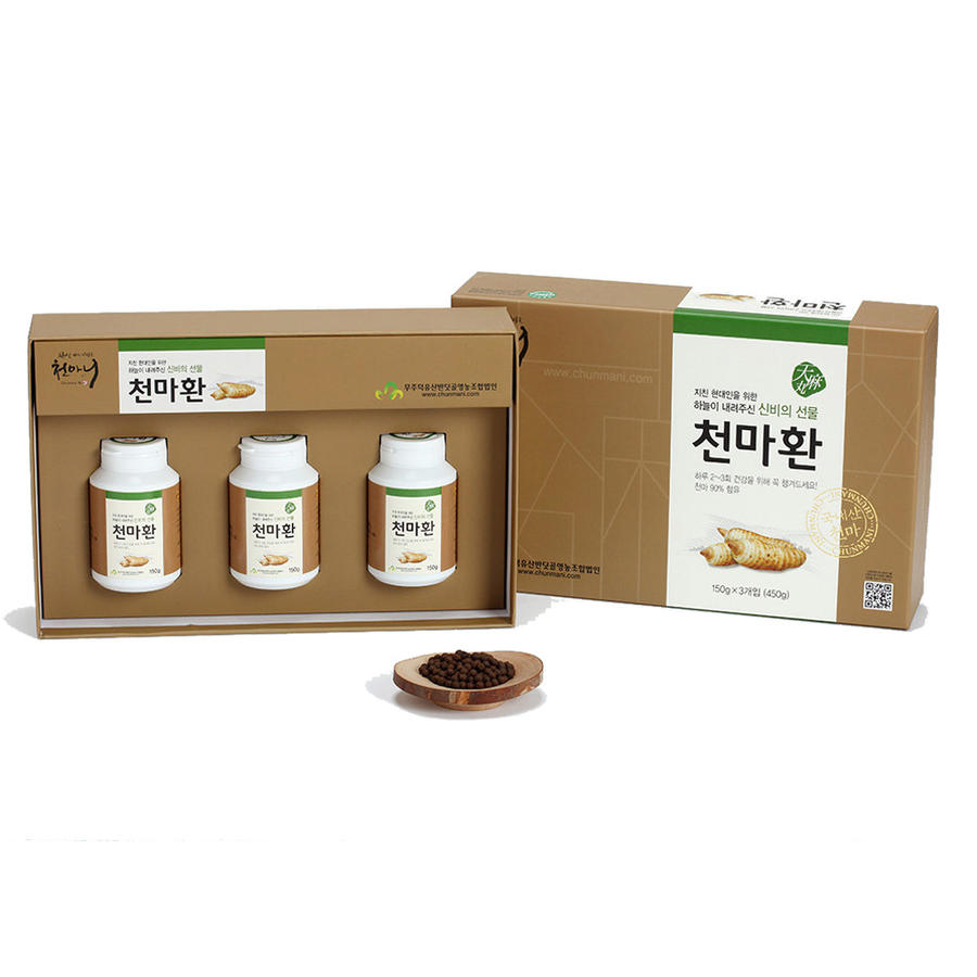 무주 <b>천마</b>환 국산 무주<b>천마</b> 분말 가루 환 150g x 3병세트