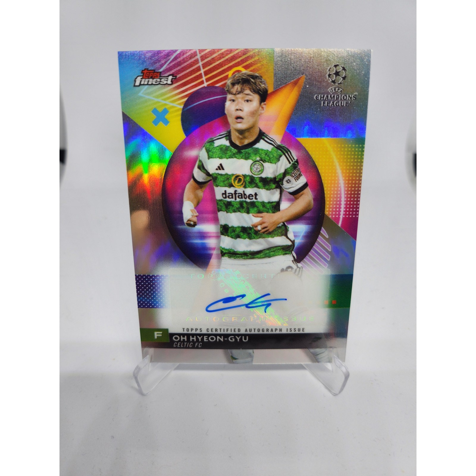 오현규 축구카드 2023 Topps Finest UEFA 친필싸인 루키 RC 오토카드  1개