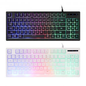 앱코 HACKER K150 텐키리스 레인보우 LED 게이밍 멤브레인 (화이트)