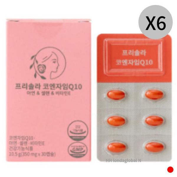 [기타] <b>프리솔라</b> 코엔자임Q10 아연 셀레늄 <b>비타민E</b> 30캡슐 X6