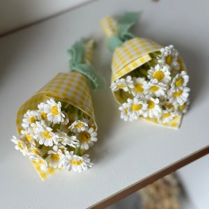 [조화 미니꽃다발] 상큼발랄 계란후라이 꽃, llaonn(라온)