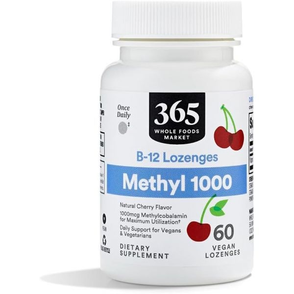365 Whole Foods Market 비타민 <b>B121000mcg</b> 체리맛 60로젠지