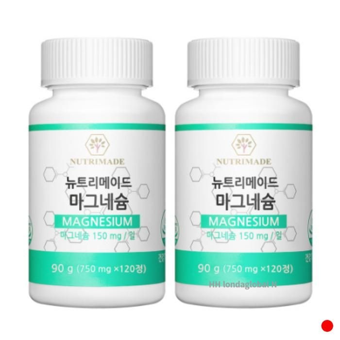 <b>뉴트리</b>메이드 마그네슘 눈밑 떨림 근육 기능 120정 X2