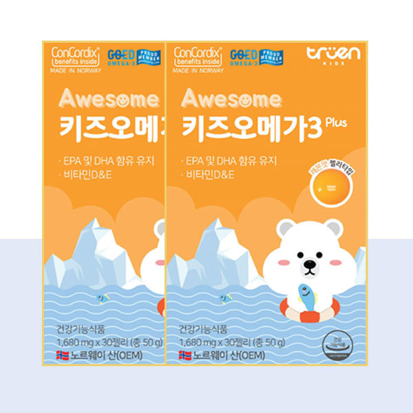 어썸키즈 어썸 키즈오메가 Plus 알티지<b>오메가3</b> / 어썸스마트키즈 2세트