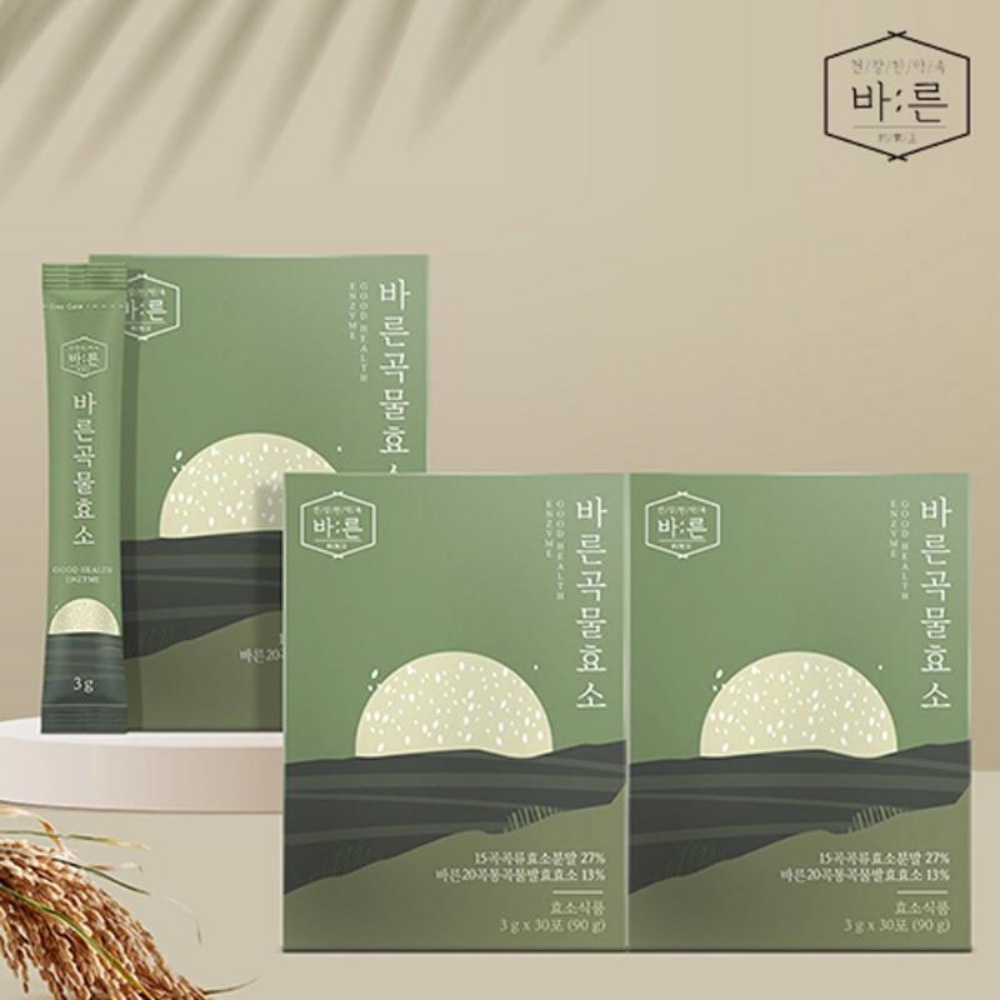 건강한약속 바른 곡물효소 3박스 3g x 90포 90일분  90g  3개