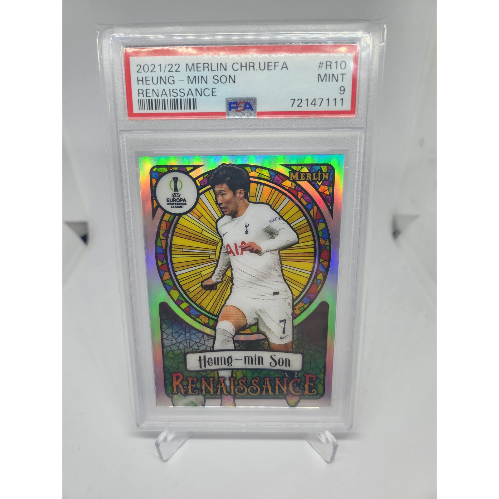 손흥민축구등급카드 2021 Topps Merlin 르네상스 PSA9 등급 EPL 카드