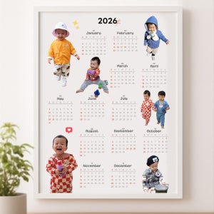 [액자증정]커스텀 맞춤 주문제작 2026년 벽걸이 달력 설날선물, 우미네 공방