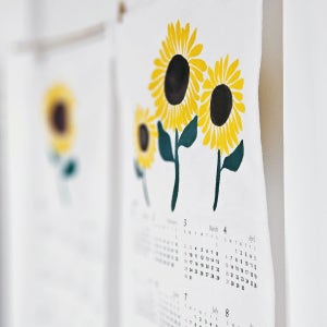 2025년 패브릭 캘리그라피 해바라기 달력 , 감성노리