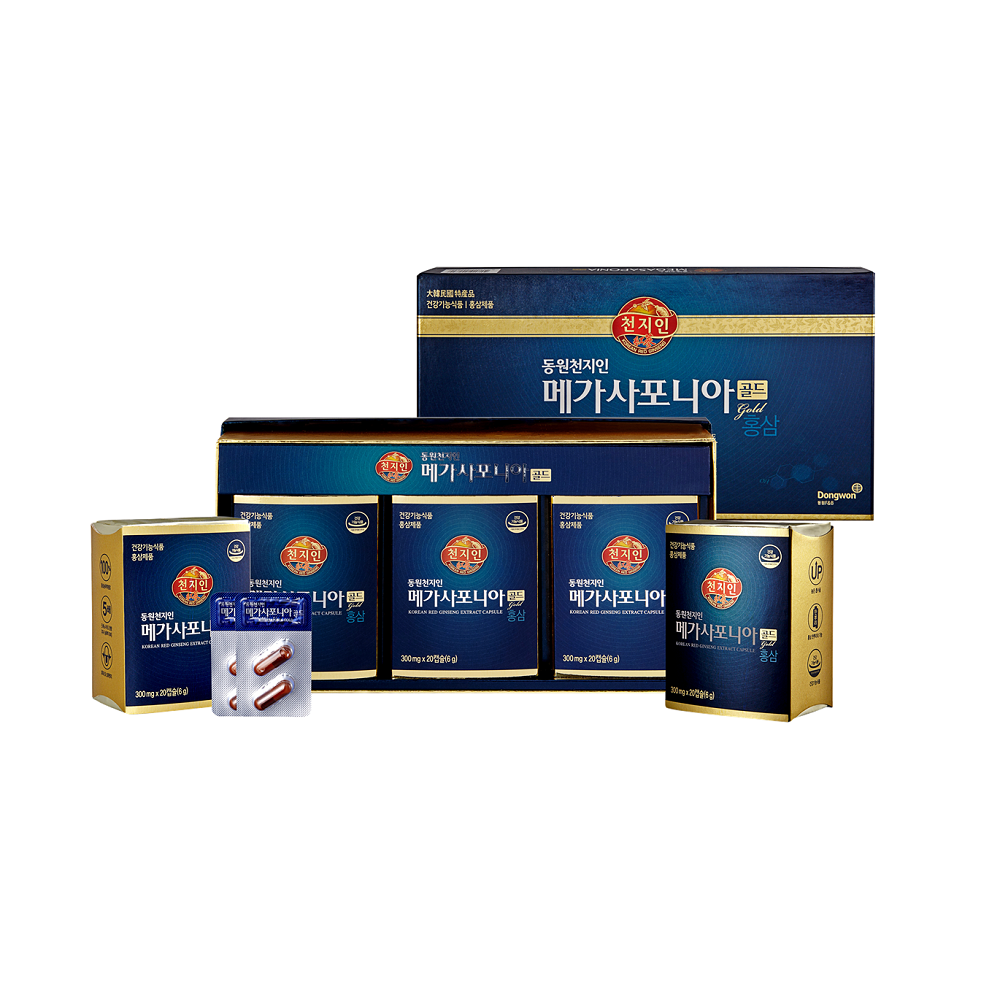 천지인 메가사포니아 골드 300mg x 60캡슐, 3개