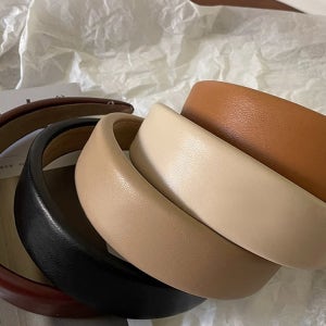 [루즈루나] 쿠션 레더 볼륨 여자 머리띠 가죽 헤어밴드 C-77