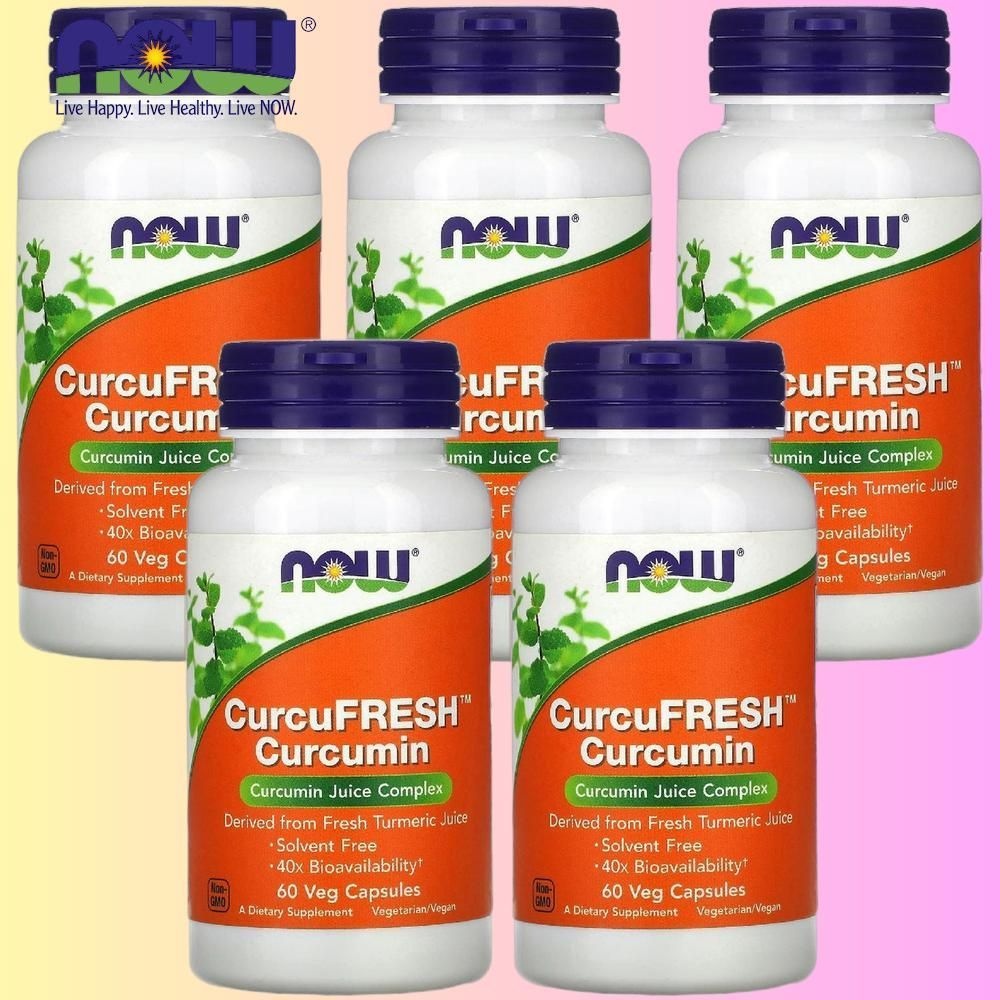<b>나우푸드</b> 커큐프레쉬 CurcuFresh 쿄큐민 <b>Curcumin</b> Juice Complex 베지 캡슐 60정 5통
