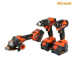 아임삭 24V/5.0Ah 충전 3콤보 세트 (BL22GMT8) (BL22G905+BL22M815+BL22T815) 그라인더 임팩트 드라이버 해머 드릴