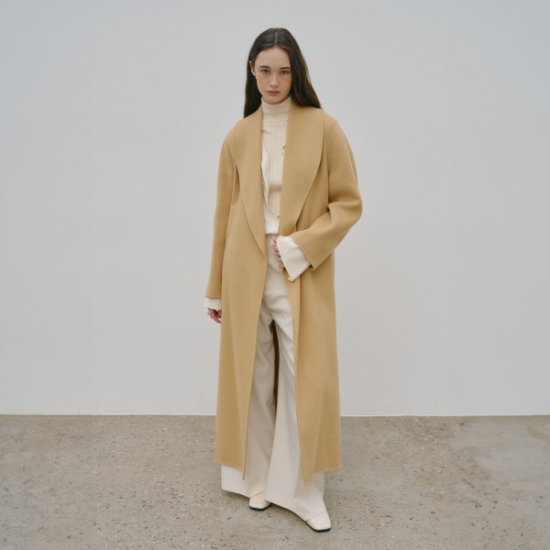 (신세계센텀점)SENNE Cashmere Shawl Collar Handmade Coat Creamy Camel