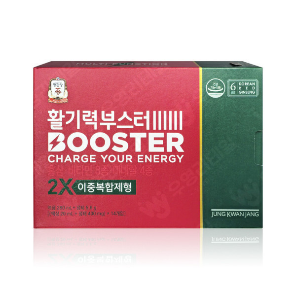 <b>정관장</b> <b>정관장</b> 활기력 부스터 (액상 20ml + 정제 400mg) x 14개입 x 1박스 홍삼 미네랄 WY