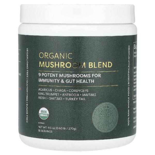 Global Healing  <b>버섯 혼합물</b> 아가리쿠스 차가버섯 동충하초 영지버섯 270g(9.5oz)