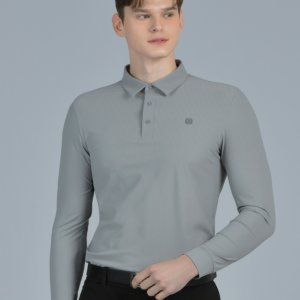 닥스 골프 ONLINE EXCLUSIVE 써커 조직 긴팔 폴로 티셔츠 DGTS5A902G2
