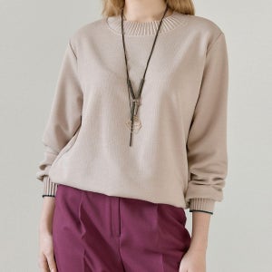 [롯데백화점] 마쟈 플리츠 라운드넥 라인포인트 니트 ZC03QB600ON LE1212835964