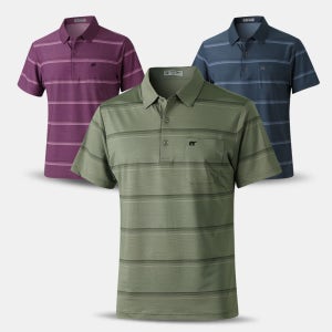 아즈바이 중년 남성 쿨 스판 반팔 카라 티셔츠 MBH19 여름 국산