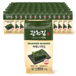 광천김 파래 도시락김 4g 64개입 국내산 HACCP  서해안 원초 직접 압착 기름 조미김 파래김 밥반찬 소풍용 간편한