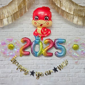 새해 파티 세트 113번 / 새해 2025 뱀 풍선 해피뉴이어 가랜드 홈파티 소품