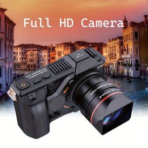 1pc 전문가용 5K 풀 HD 카메라, 6축 자이로스코프 안정화, 디지털 줌, 4.2인치 풀 컬러 스크린, USB 충전식 리튬 폴리머 배터리, 64GB 메모리 카드 포함 - 여행,