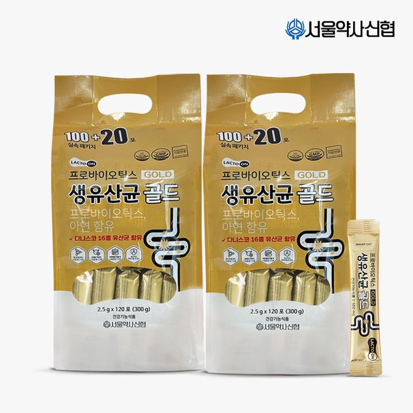 서울약사신협 서울약사신협<b>락토</b>온 프로바이오틱스 <b>생유산균</b> 골드 120포 2세트