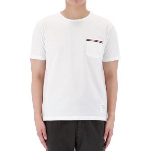 25SS 톰브라운 삼선 포켓 반팔 티셔츠 MJS010A 01454 100