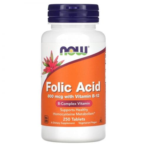 나우푸드 <b>Folic Acid</b> 800 mcg 250 Tablets