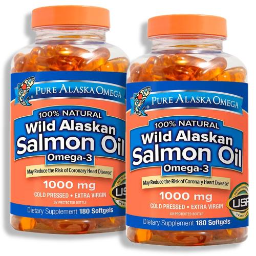 (2병) Pure Alaska Omega <b>퓨어 알래스카 오메가</b> 살몬 오일 1000mg 180소프트젤