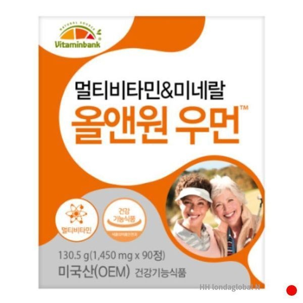 [하프클럽/기타]<b>비타민뱅크 여성</b> 멀티비타민 미네랄 올앤원 우먼 90정