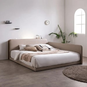 삼익가구 루시 LED수납형 라지킹 저상형 침대(라텍스 7존 독립 매트리스-LK)+가드1