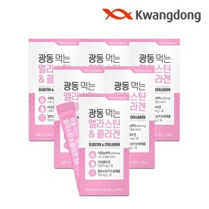 <b>광동생활건강</b> 먹는 엘라스틴 저분자 <b>피쉬 콜라겐</b> 젤리 15포 6박스  히알루론산 밀크세라마이드