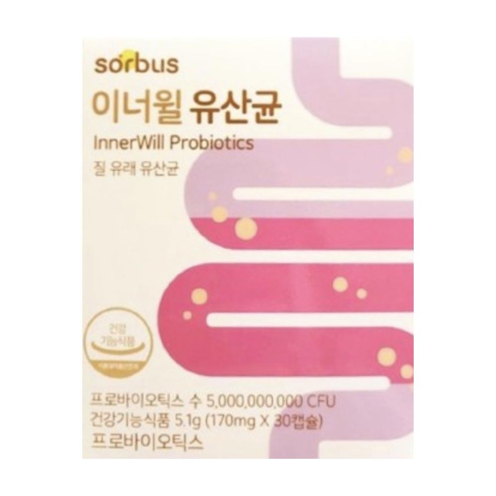 <b>소버스</b> 이너윌 여성 소비스 프로바이오틱스 질유산균 효능 효과 내돈내산 후기  30정  1개