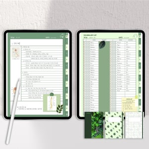 굿노트 보타니컬 그리너리 필기노트 스티커세트 태블릿노트, 쉐도우캔버스