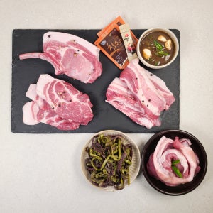 제주 농장 직송 흑돼지 냉장 고급 오마카세 세트 1.04kg