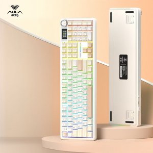 AULA 독거미 F108 pro 유무선 블루투스 기계식 키보드 모카무스 카라멜라떼축 2025년형