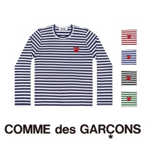 꼼데가르송 플레이 스트라이프 긴팔 티셔츠 레드와펜 5컬러