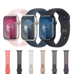 애플 워치 9 애플워치9 알루미늄 41mm GPS 나이키 실리콘 스포츠 밴드 스트랩