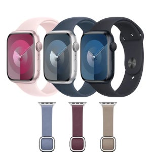 애플 워치 9 애플워치9 알루미늄 41mm GPS 직물 모던 버클 루프 밴드 스트랩