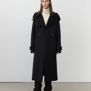 [인사일런스] 오버사이즈 슬로시 울 트렌치 코트 BLACK IM2B4TR03BK