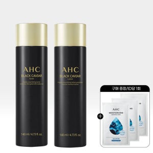 AHC 블랙캐비어 기초 2종 (교차선택 가능)+(증정)모이스처라이징 에센셜 마스크 본품 3매