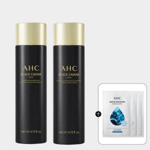 AHC 블랙캐비어 기초 2종 (교차선택 가능)+(증정)에센셜 마스크팩 25g 3매